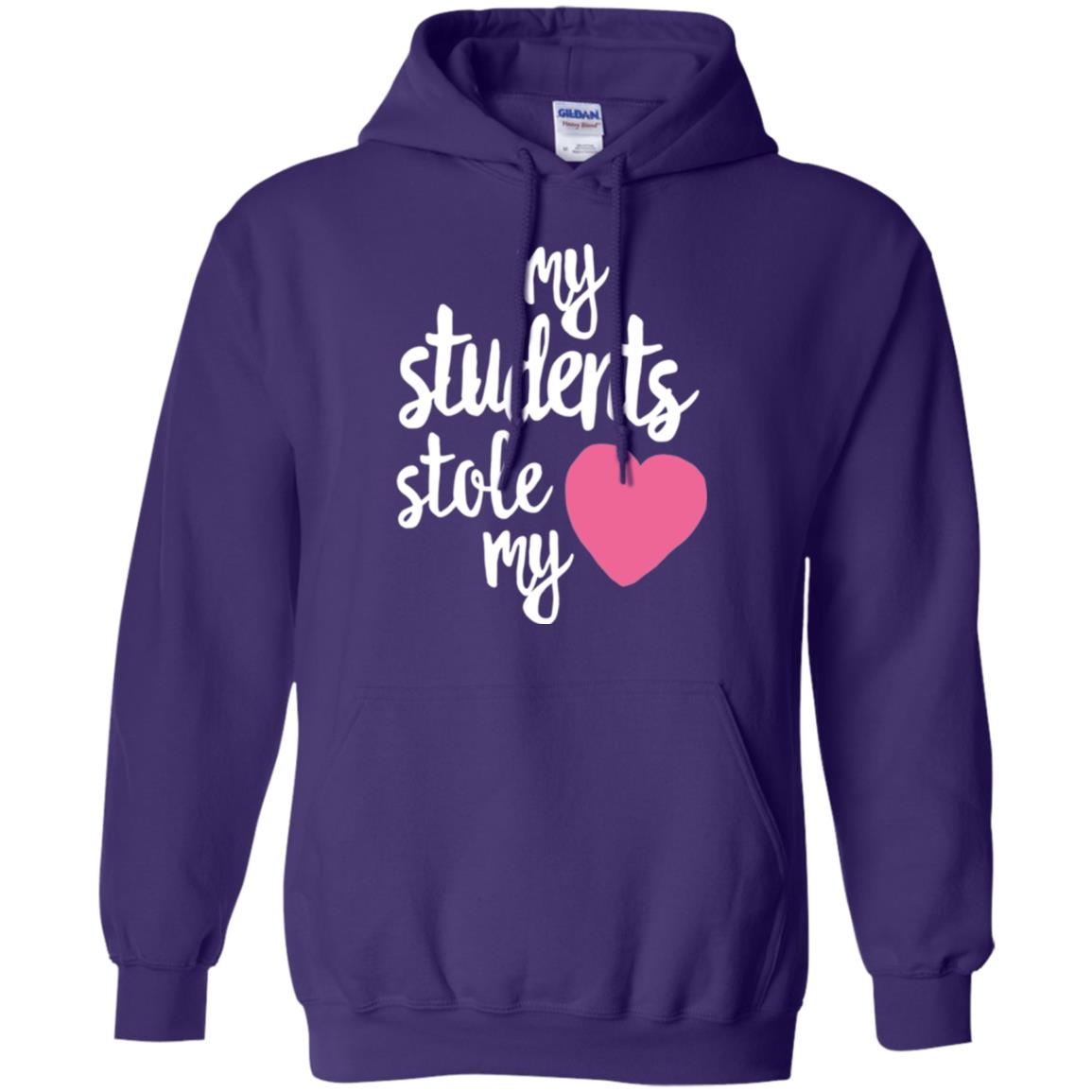 Valentine_s Day T-shirt My Students Stole My Heart Purple