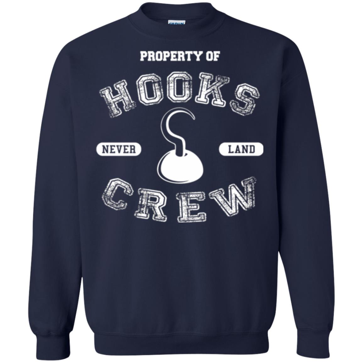 Property Of Captain Hooks Crew Funny Pirate T-shirt Navy