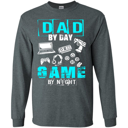 Dad By Day Gamer By Night Gamer T-shirt Dark Heather