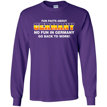Fun Facts About Germany No Fun In Germany Go Back To Work Shirt Purple
