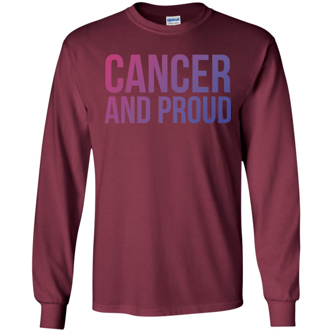 Cancer And Proud Lgbt Gear Bi Flag Gradient Shirt Maroon