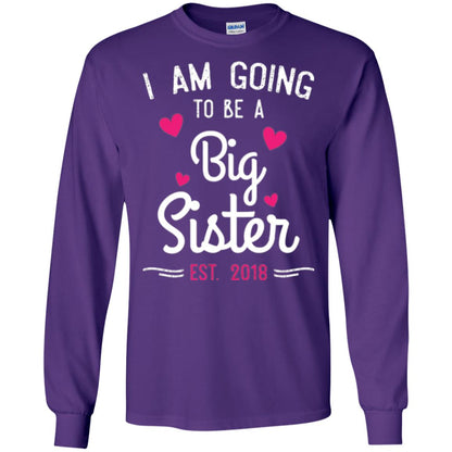Family T-shirt I Am Going To Be A Big Sister Estimated 2018 Purple