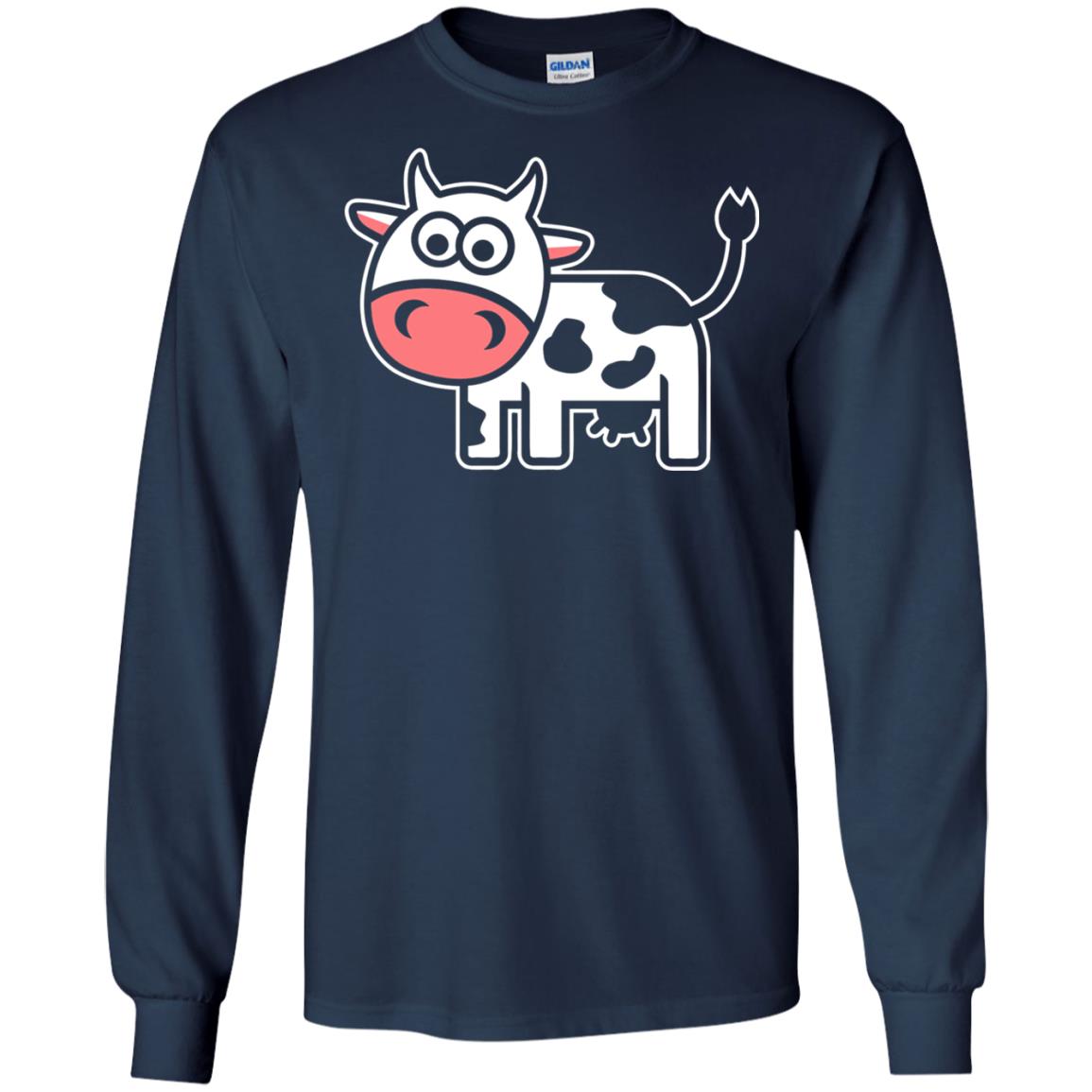 Cute Comic Cow Lover T-shirt Navy