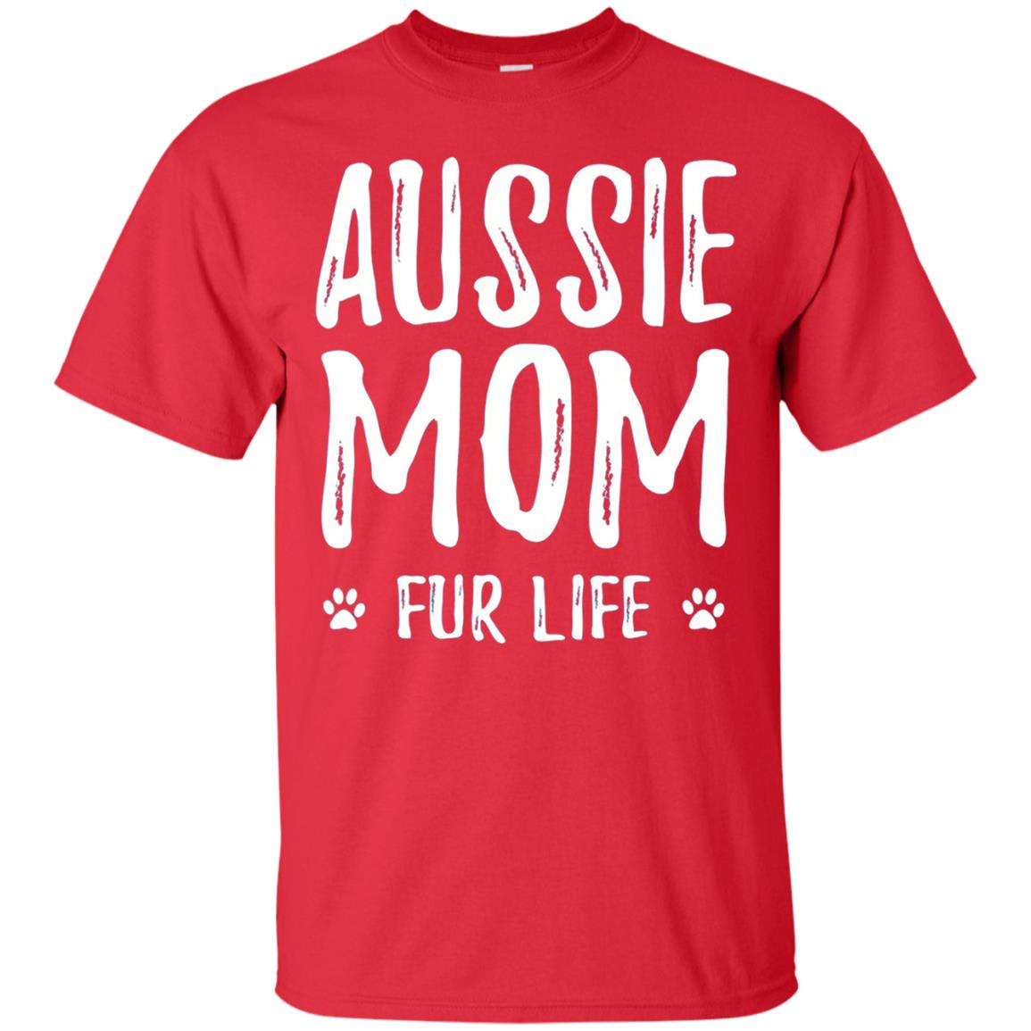 Aussie Mom Fur Life T-shirt Red