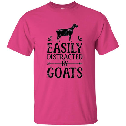 Goat Lover T-shirt Easily Distracted By Goats Heliconia