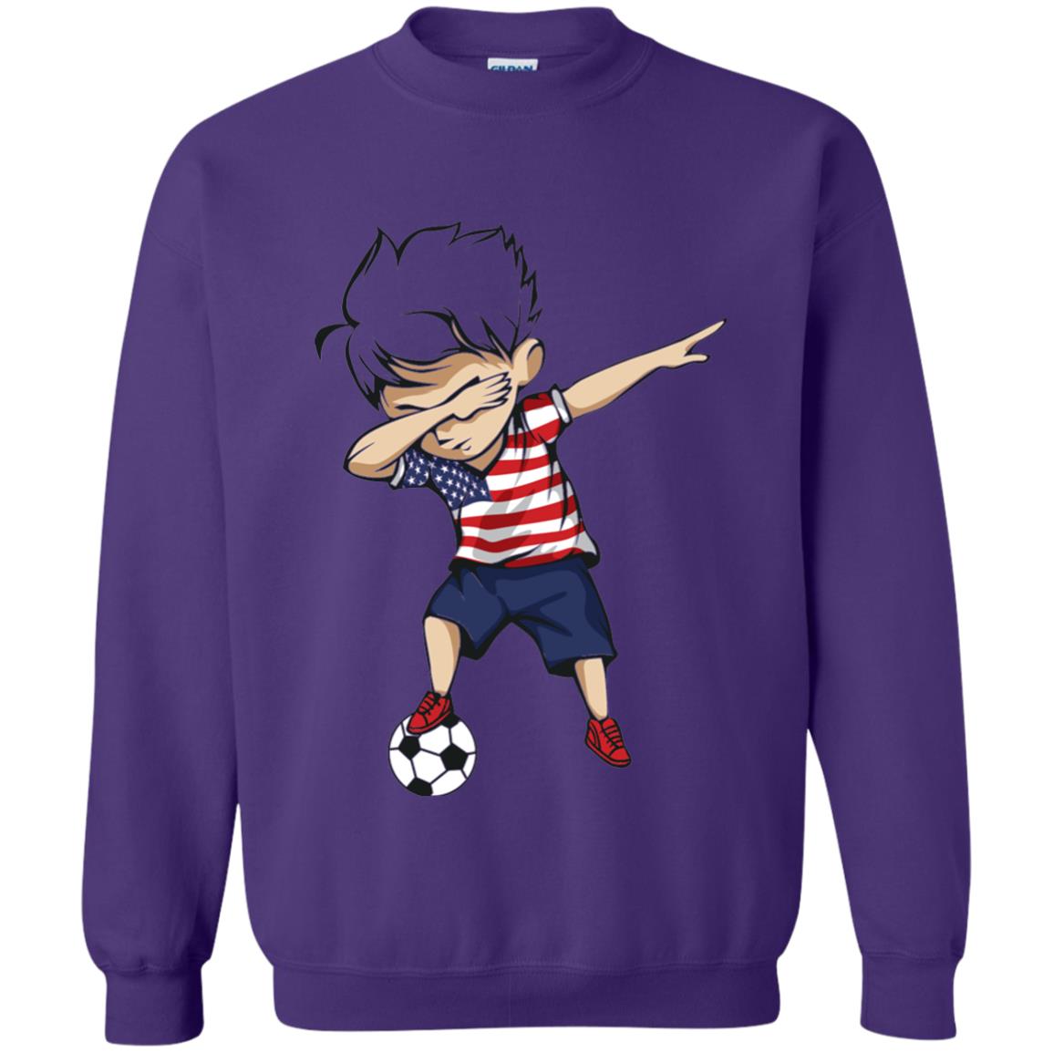 Dabbing Soccer Boy United States Jersey Shirt Usa Football Purple