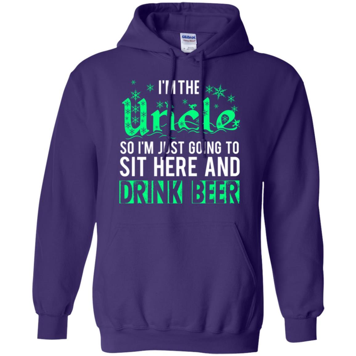 Uncle T-shirt I_m Just Going To Sit Here And Drink Beer Purple