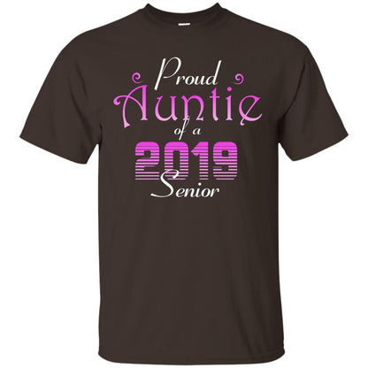 Proud Auntie Of 2019 Senior Aunt Shirt Dark Chocolate