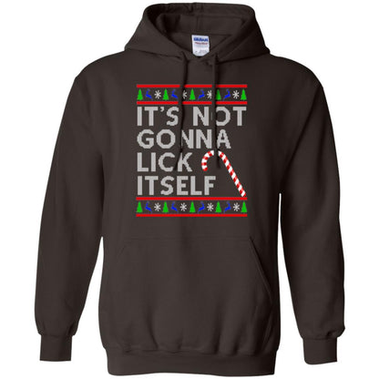 Christmas T-shirt It's Not Gonna Lick Itself Dark Chocolate