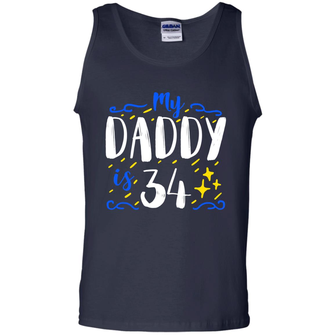 My Daddy Is 34 34th Birthday Daddy Shirt For Sons Or Daughters Navy