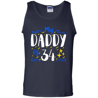 My Daddy Is 34 34th Birthday Daddy Shirt For Sons Or Daughters Navy