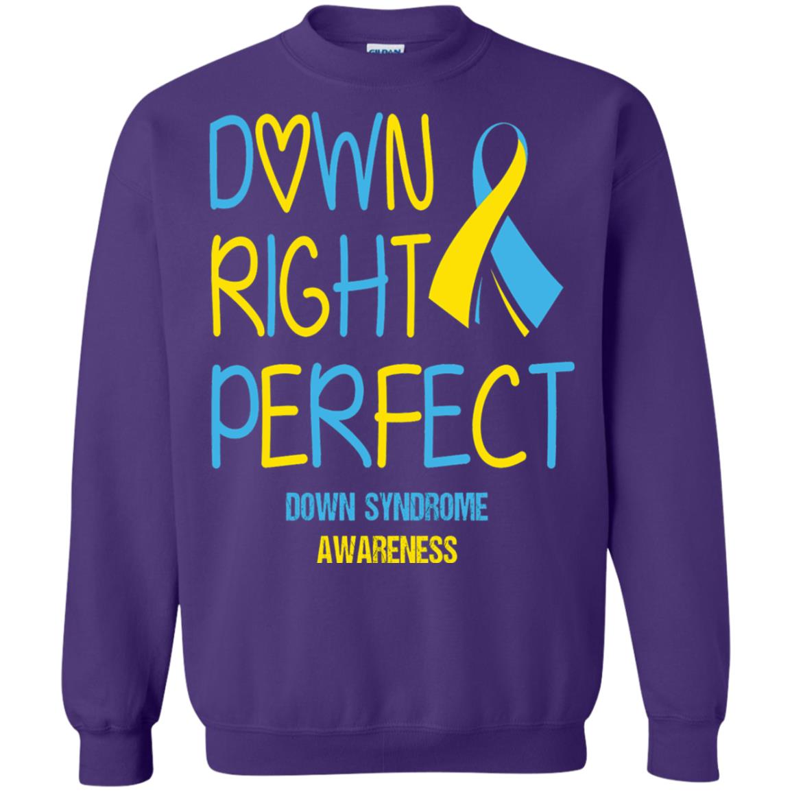 Down Right Perfect Down Syndrome Awareness T-shirt Purple