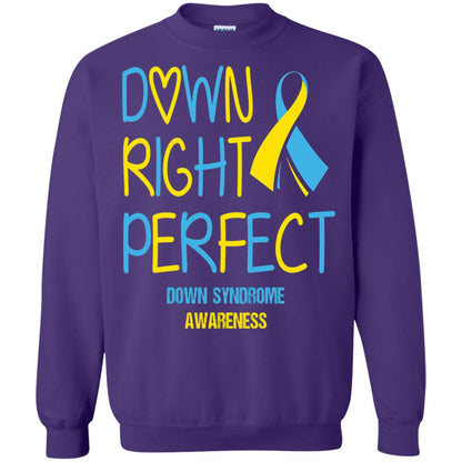 Down Right Perfect Down Syndrome Awareness T-shirt Purple