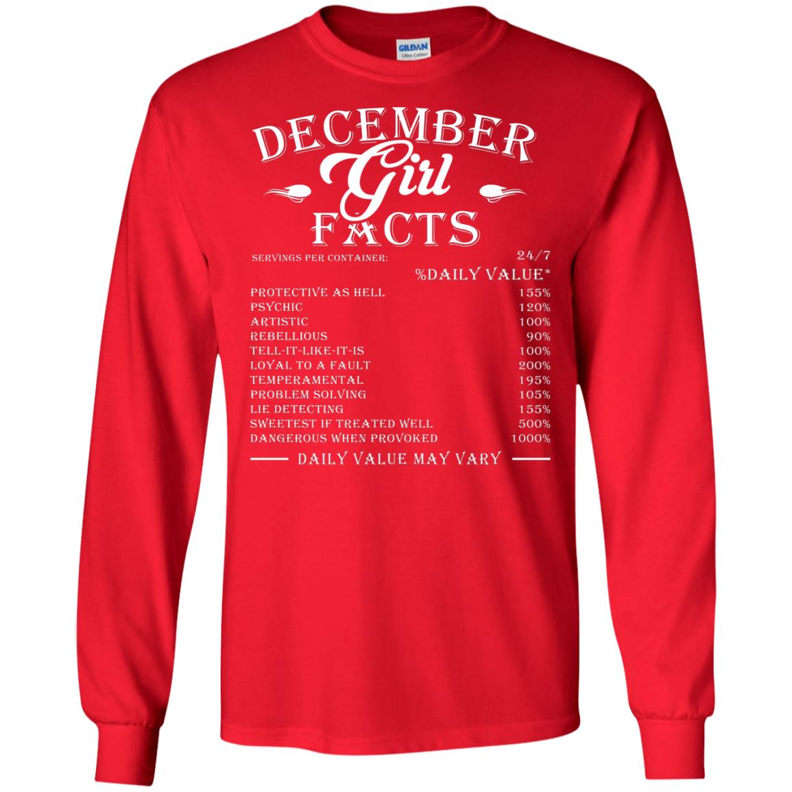December Girl Facts T-shirt Red