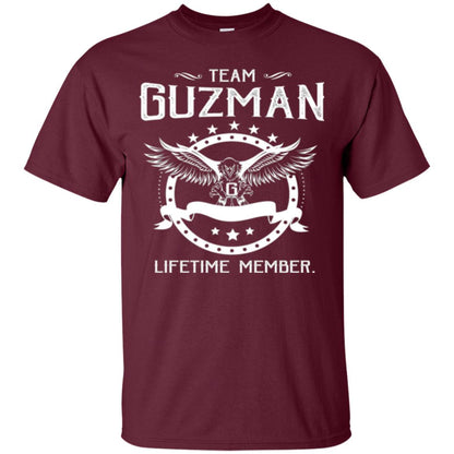 Family T-shirt Team Guzman Lifetime Member Maroon