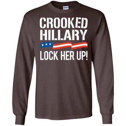 Crooked Hillary Lock Her Up T-shirt Dark Chocolate