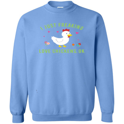 I Just Freaking Love Chickens Ok Chicken Shirt Carolina Blue