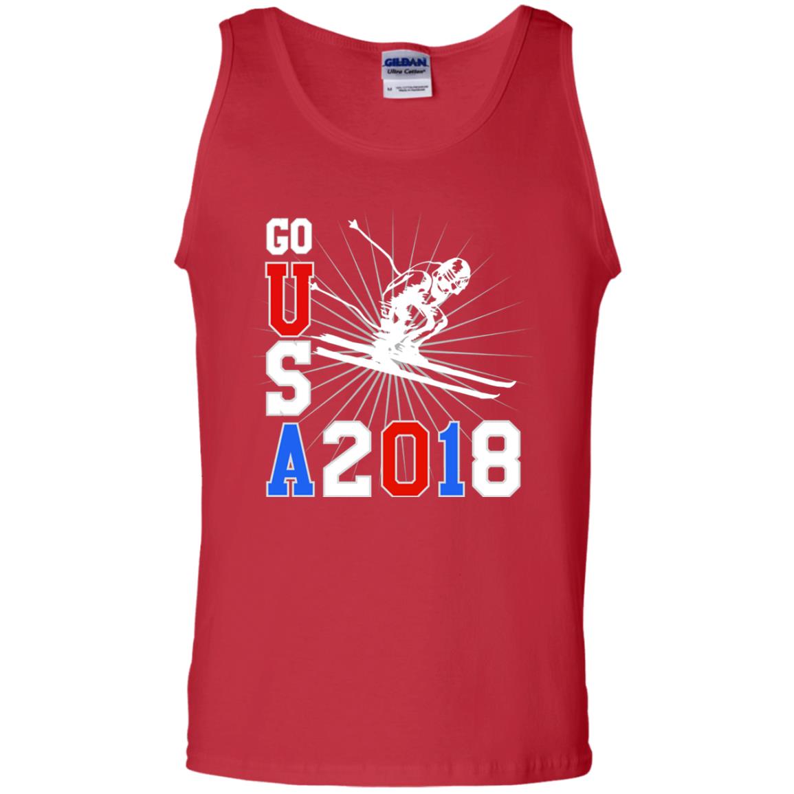 Alpine Skiing T-shirt Go Usa 2108 Cool Red