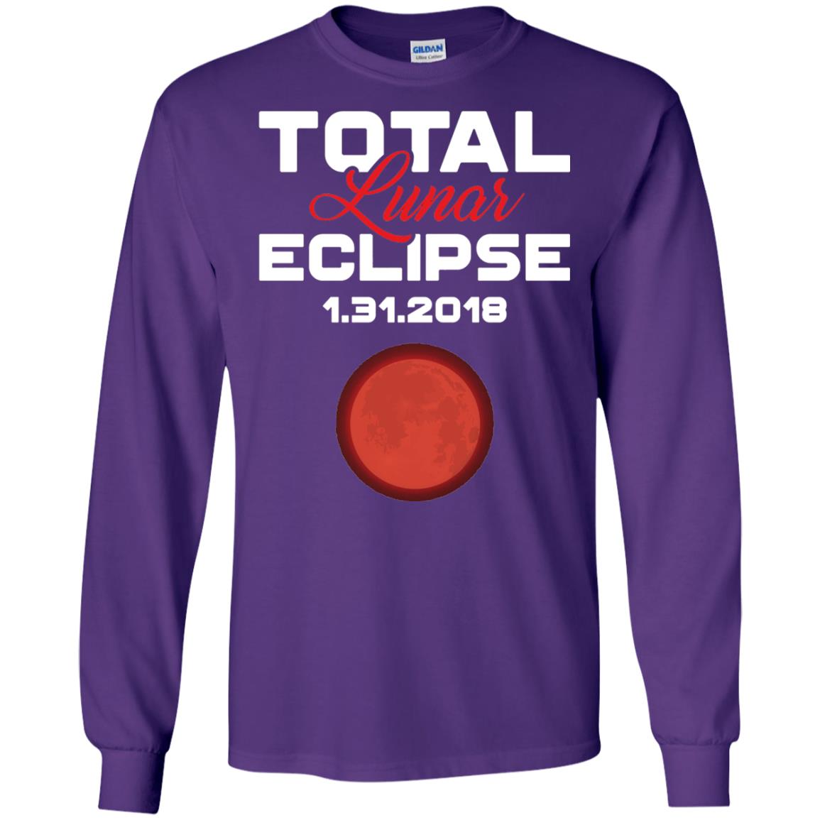 Eclipse January 31st 2018 Total Lunar Eclipse T-shirt Blood Moon Purple