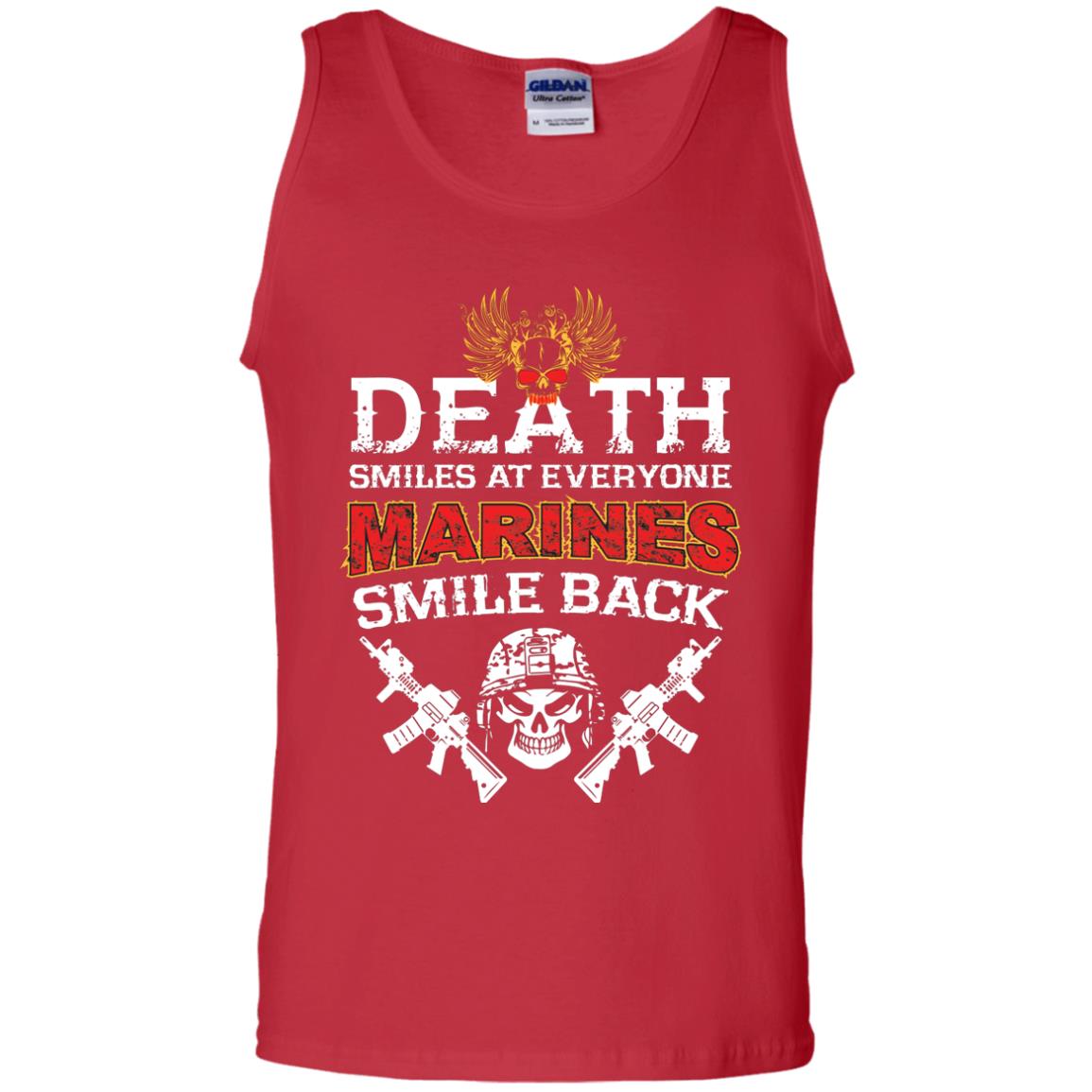 Death Smiles At Everyone Marines Smile Back Shirt Red