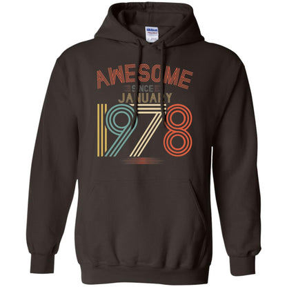 Funny 40th Birthday T-shirt Awesome Since January 1978 Dark Chocolate