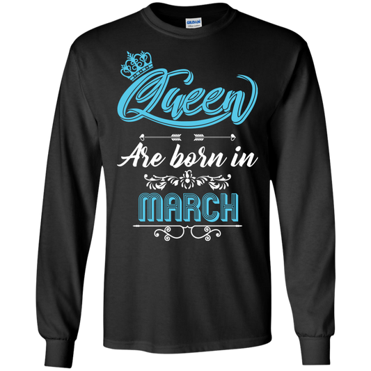 Brithday T-Shirt Queen Are Born In March Black
