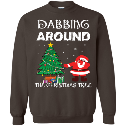 Christmas T-Shirt Dabbing Around The Christmas Tree Dark Chocolate