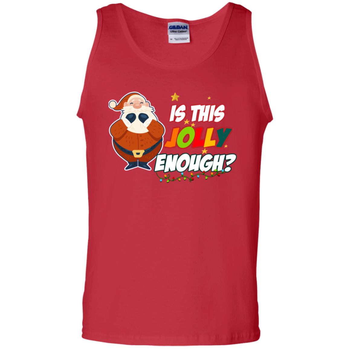 Is This Jolly Enough Santa Claus X-mas Quote Shirt Red