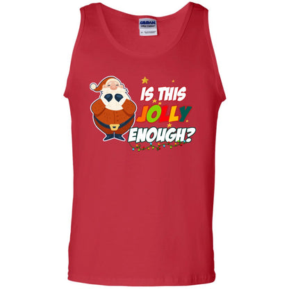 Is This Jolly Enough Santa Claus X-mas Quote Shirt Red