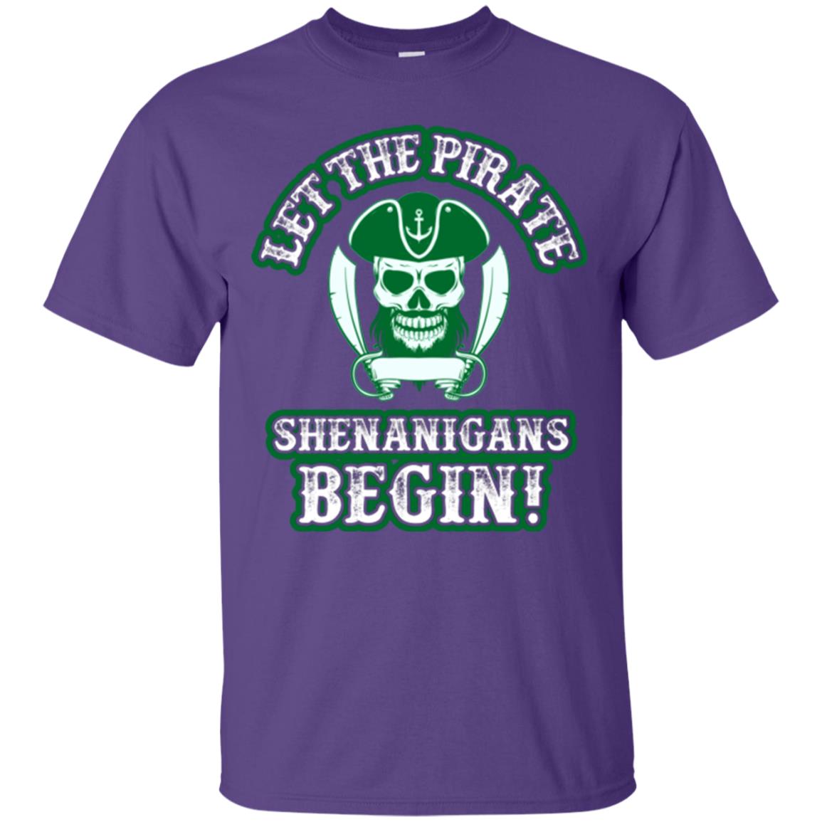 Saint Patrick's Day T-shirt Let The Pirate Shenanigans Begin Purple