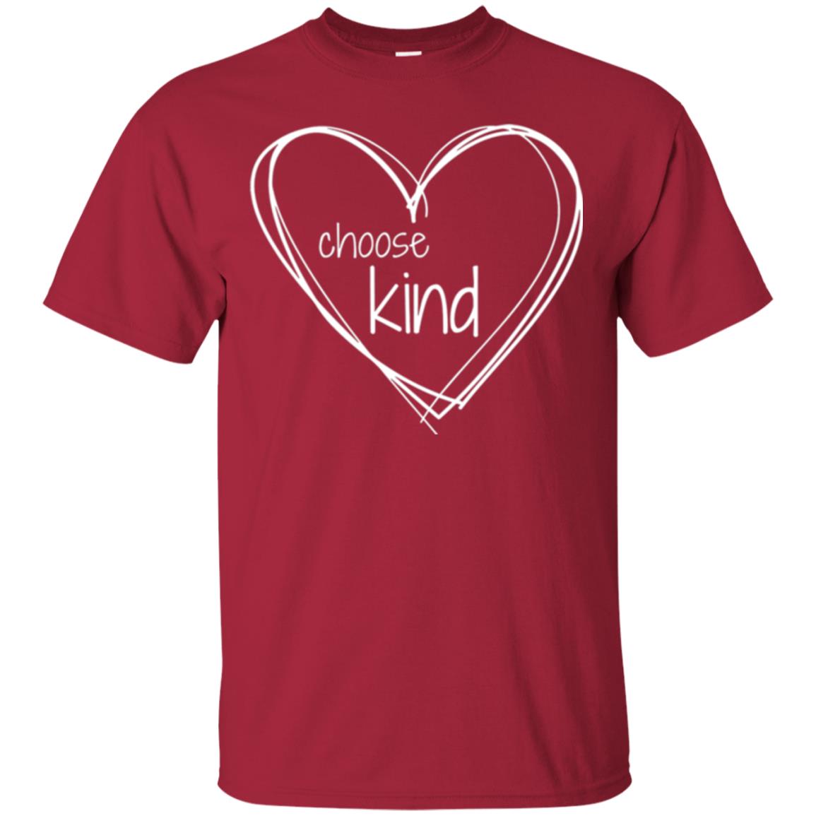 Anti-bullying T-shirt Choose Kind In White Heart Cardinal