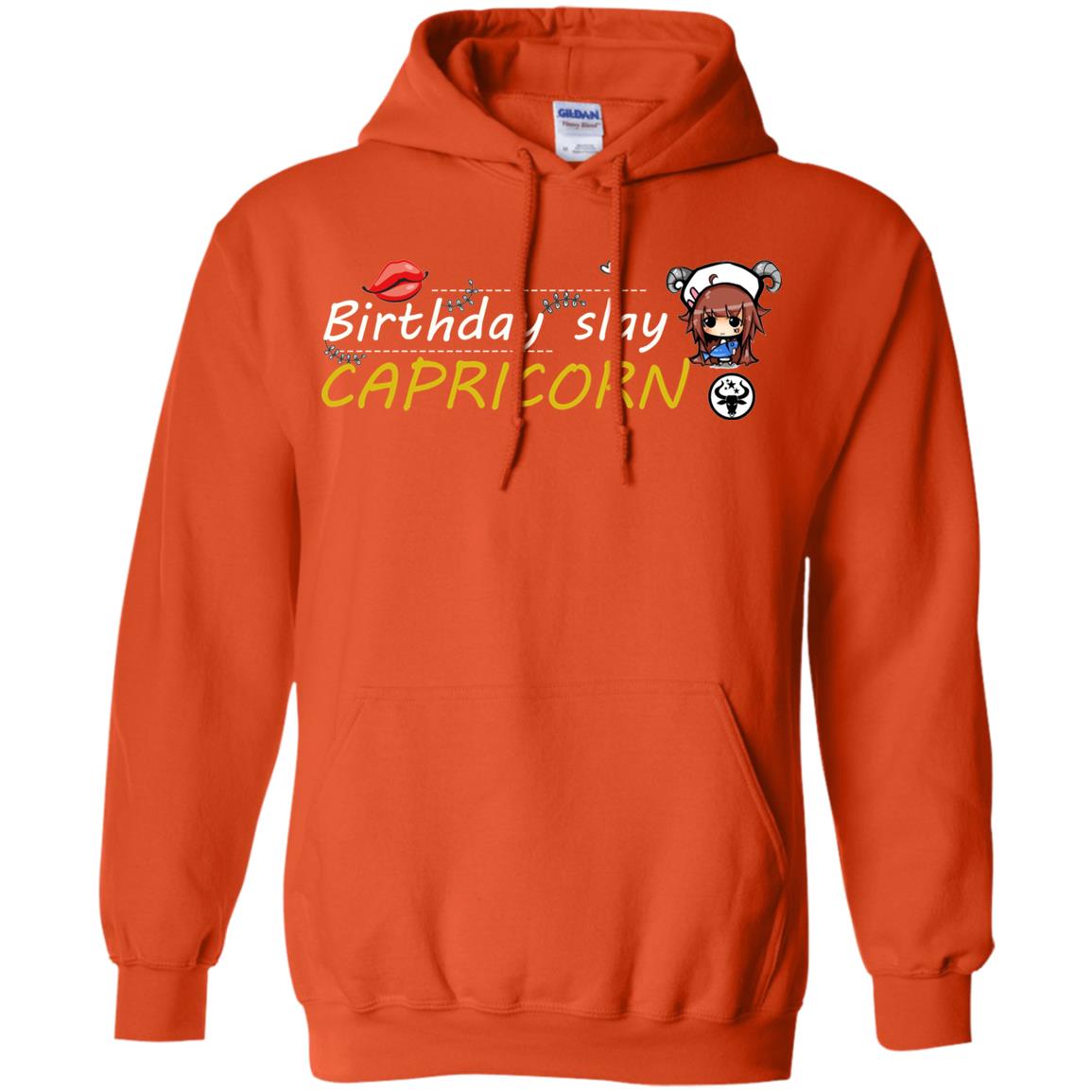 Cute Capricorn Girl Birthday Lip Slay T-shirt Orange