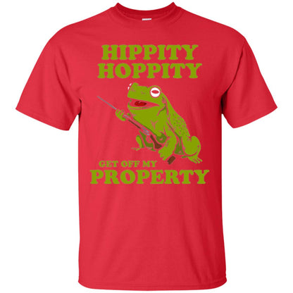 Frog Lover T-shirt Hippity Hoppity Get Off My Property Red