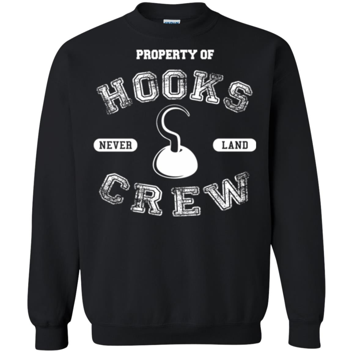 Property Of Captain Hooks Crew Funny Pirate T-shirt Black