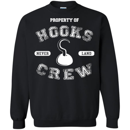 Property Of Captain Hooks Crew Funny Pirate T-shirt Black