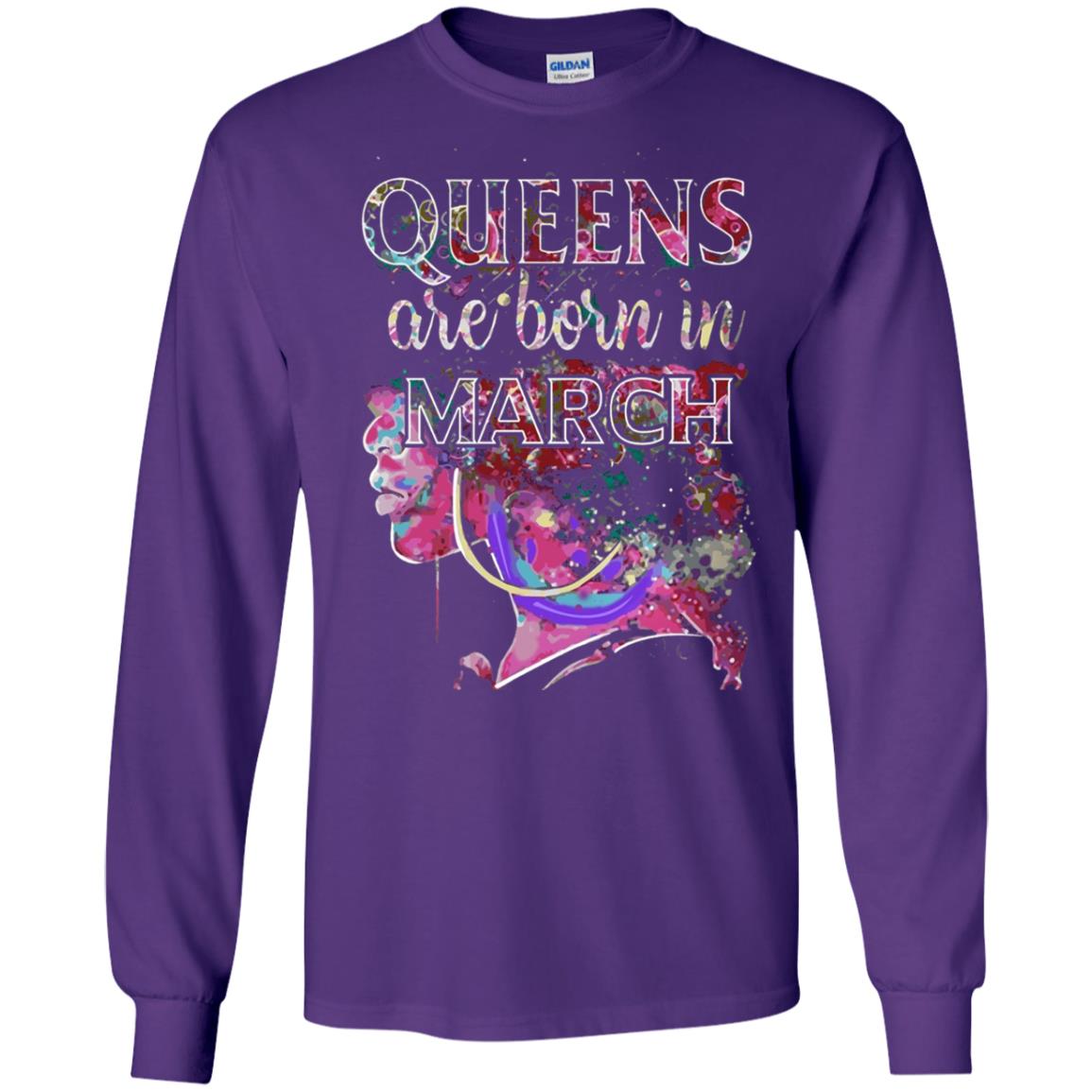 Birthday T-shirt Queens Are Born In March Purple
