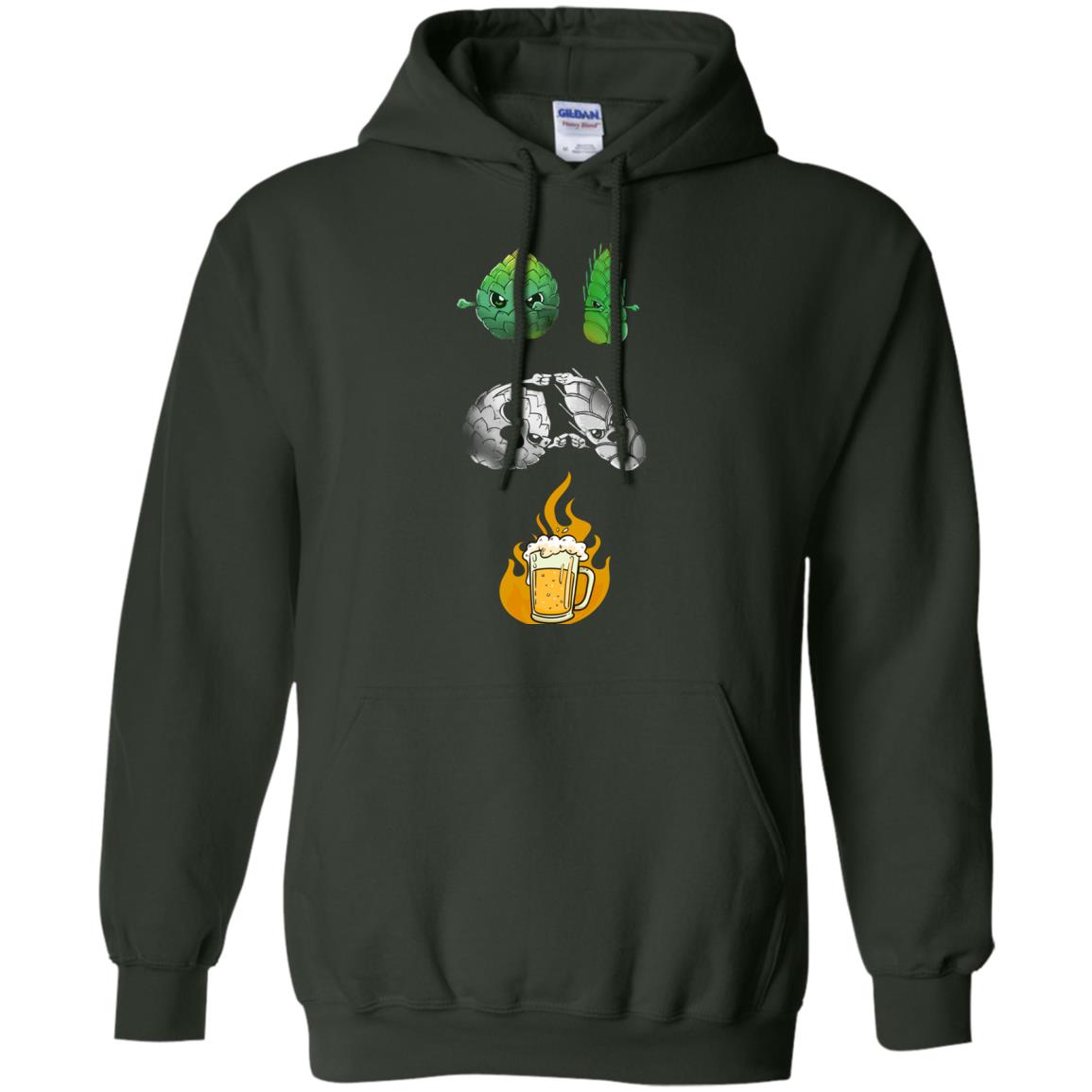 Beer Lover T-shirt Beer Fusion Flags Forest Green
