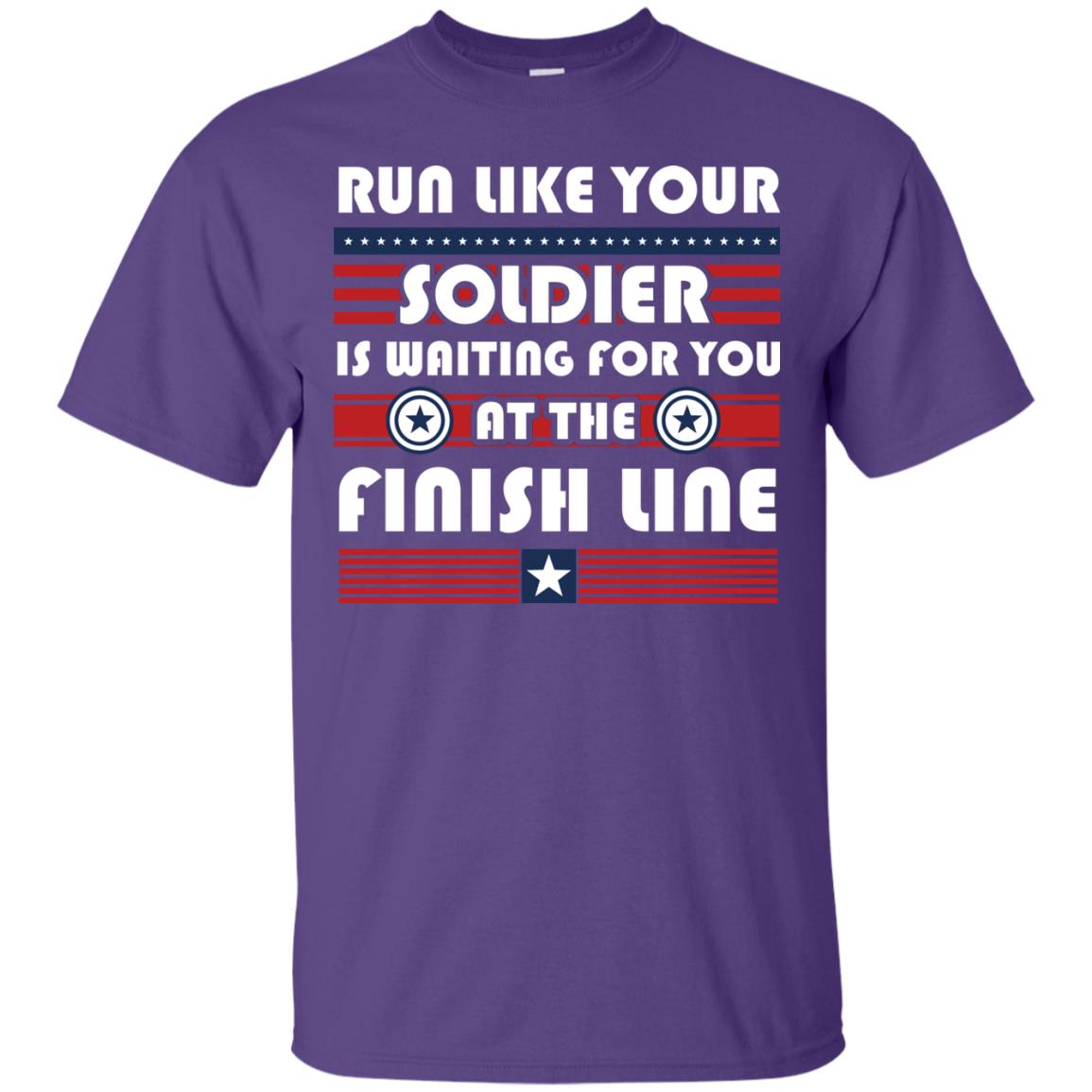 Soldier T-shirt Run Like Your Soldier Is Waiting For You At The Finish Line Purple