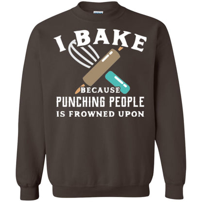 Baking T-shirt I Bake Because Punching People Frowned Upon Dark Chocolate