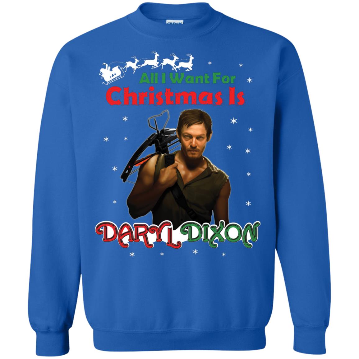 All I Want For Christmas Is Daryl Dixon Shirt Royal