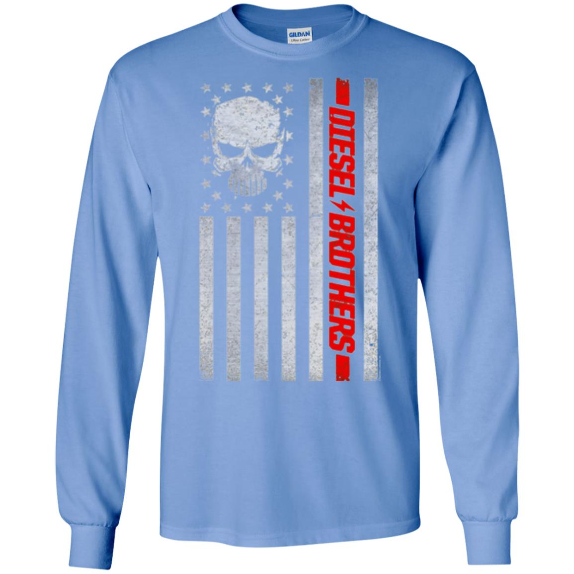 Grungy American Flag Skull T-shirt Diesel Brothers Carolina Blue