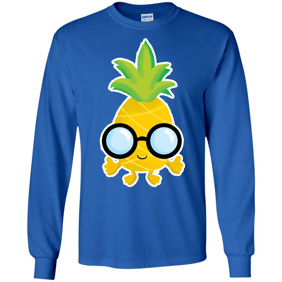 Funny Pineapple With Glasses For Boys Mens Shirt Royal
