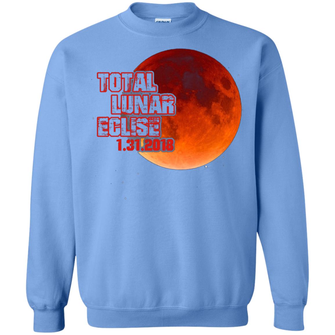 Blood Moon T-shirt Total Lunar Eclipse 1.31.2018 Carolina Blue