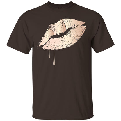 Rose Gold Dripping Lips T-shirt Dark Chocolate