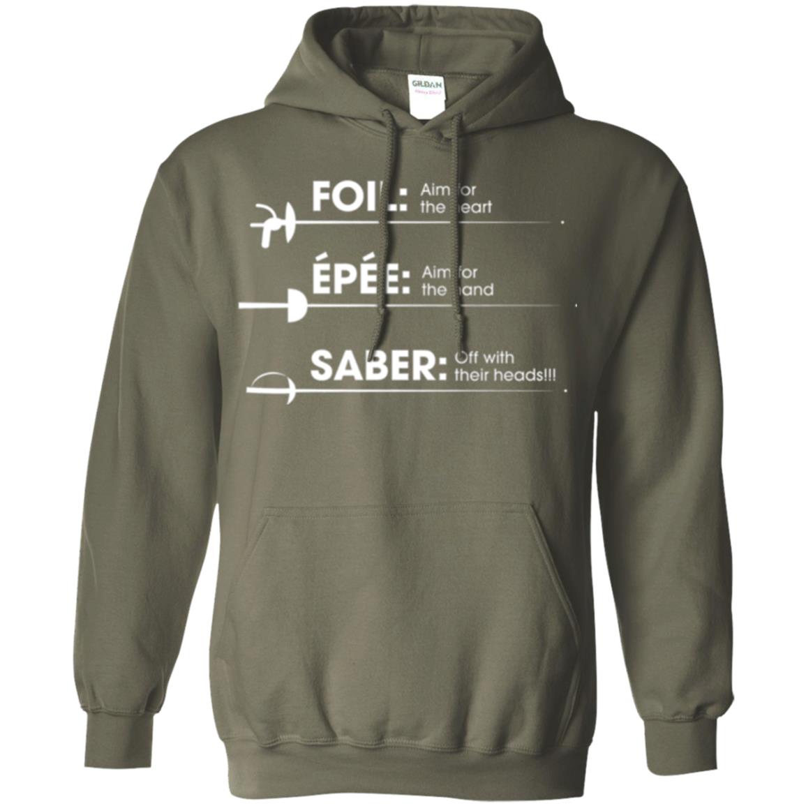 Fencing T-shirt Foil Saber Definition Military Green