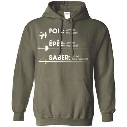 Fencing T-shirt Foil Saber Definition Military Green