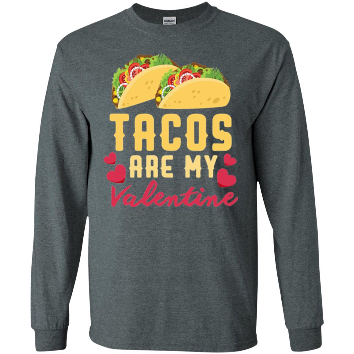 Funny Valentines Day Shirt Tacos Lovers Love Heart Gift Shirt Dark Heather