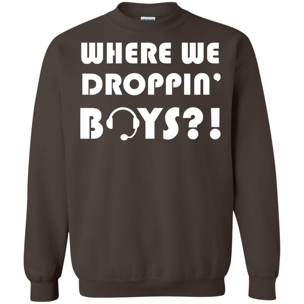 Where We Dropping Boys Gamer Shirt Dark Chocolate
