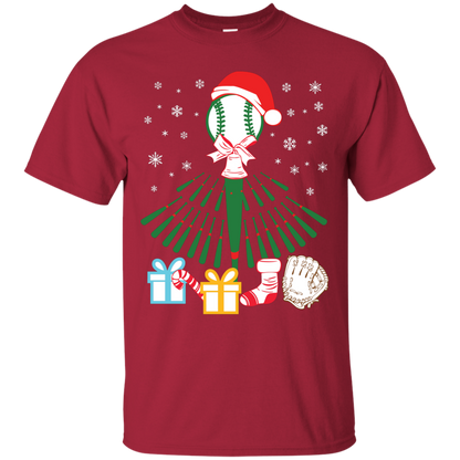 Baseball Christmas T-Shirt Cardinal