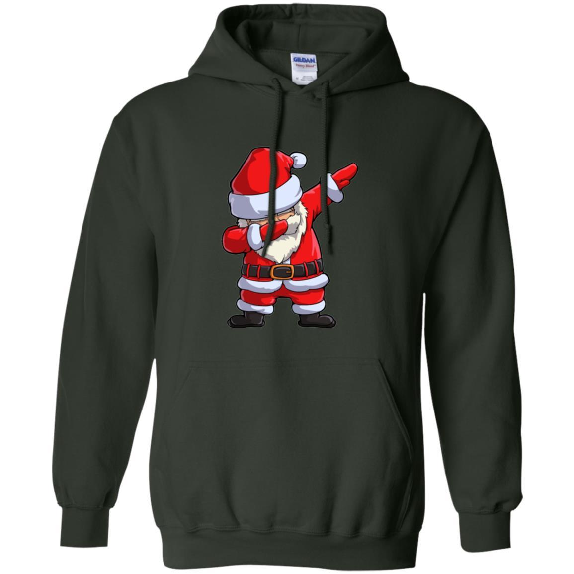 Christmas T-shirt Dabbing Santa Claus Forest Green
